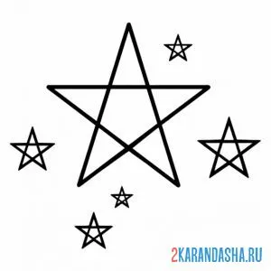 Раскраска пятиконечная звезда