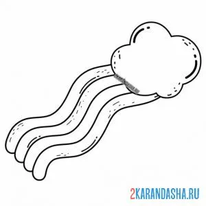 Раскраска радуга в облаке
