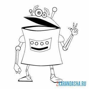 Раскраска робот квакает