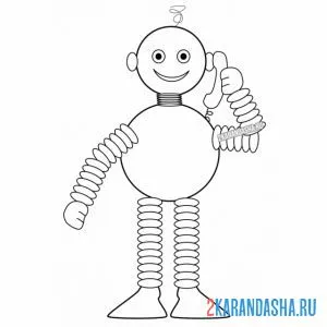 Раскраска робот с пружинками