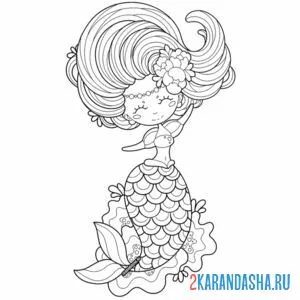 Раскраска русалка для девочек