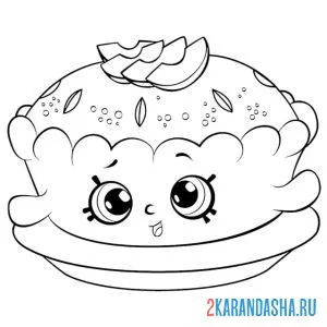 Раскраска шопкинс сладкий пирог