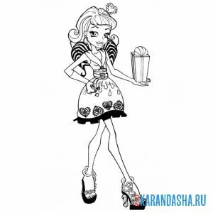 Раскраска монстр хай си-эй кьюпид в платье