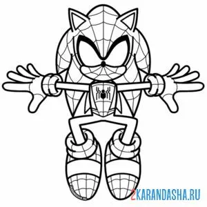 Раскраска соник человек паук