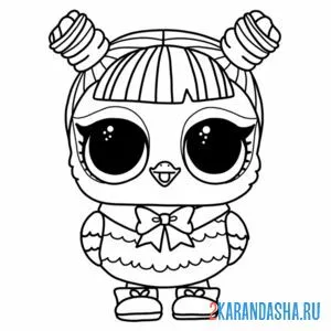 Раскраска сова лол питомец