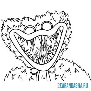 Раскраска устрашающий хагги вагги