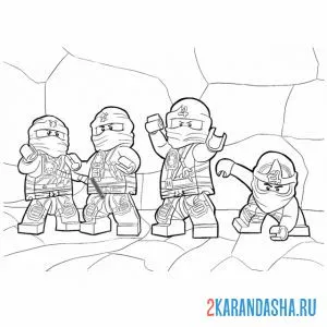 Раскраска все ниндзя в сборе