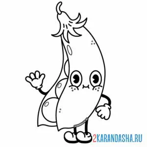 Раскраска зеленый горох