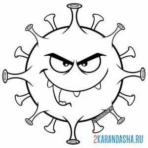 Раскраска злой вирус