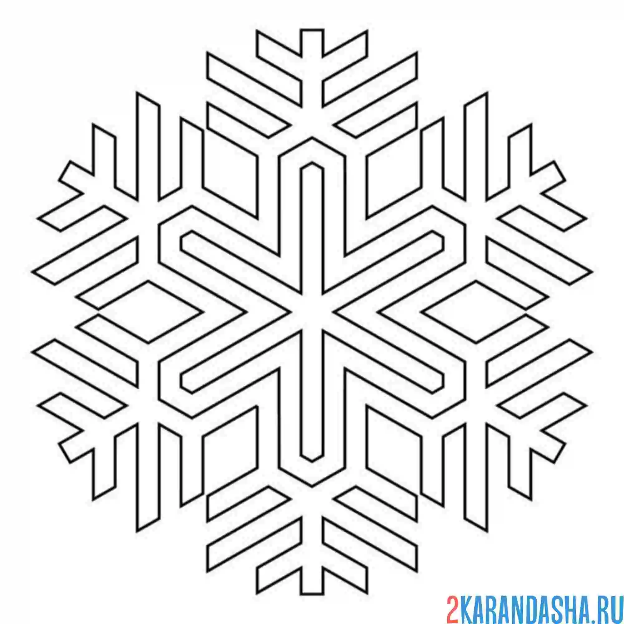 Раскраска снежинка сложная