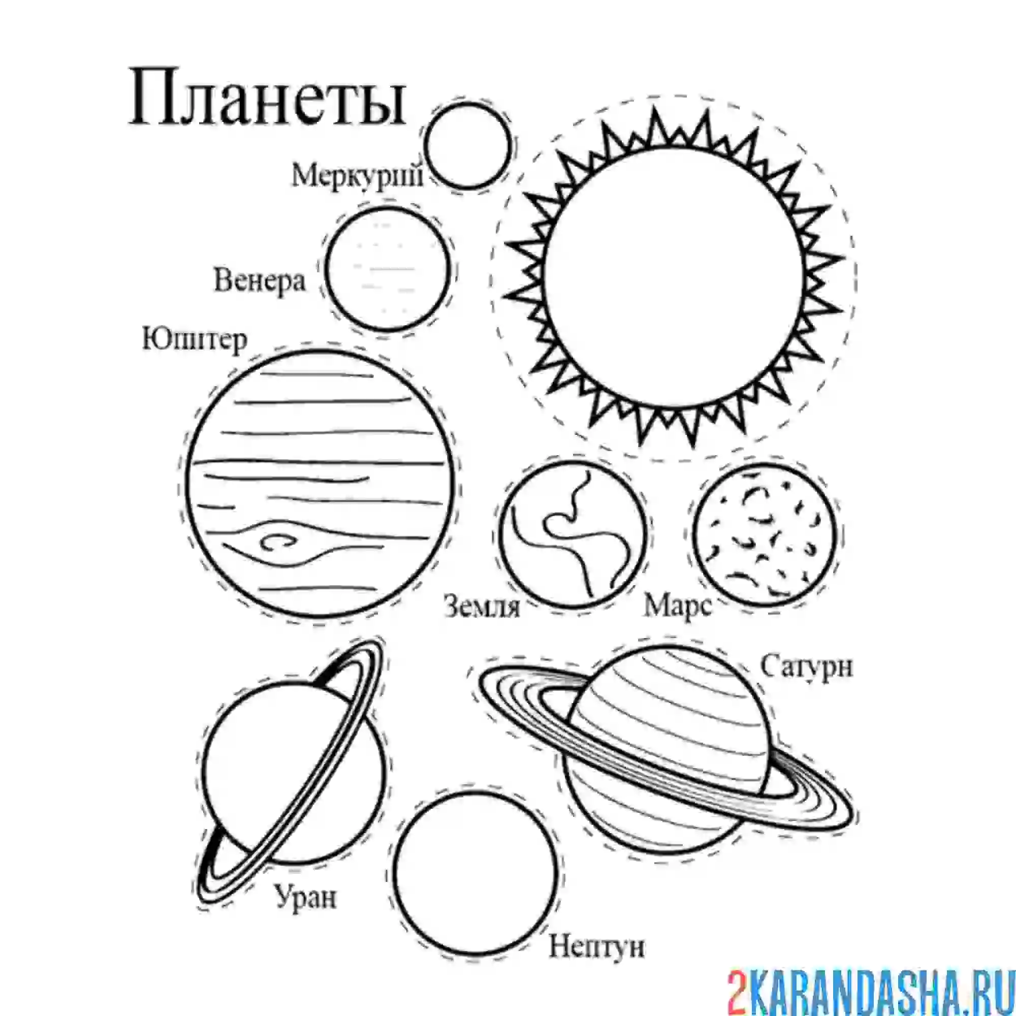 Раскраска запомните планеты