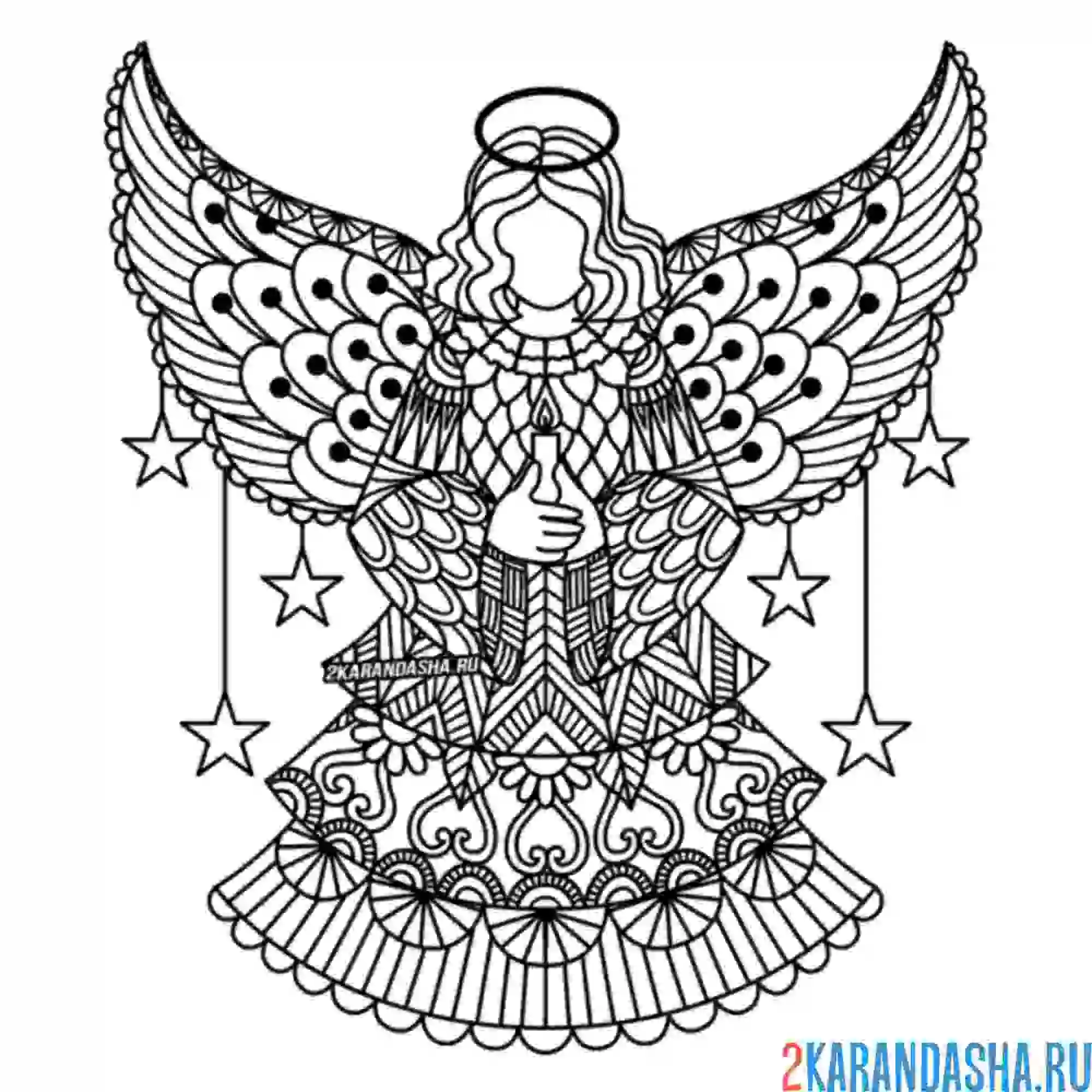Раскраска ангел антистресс