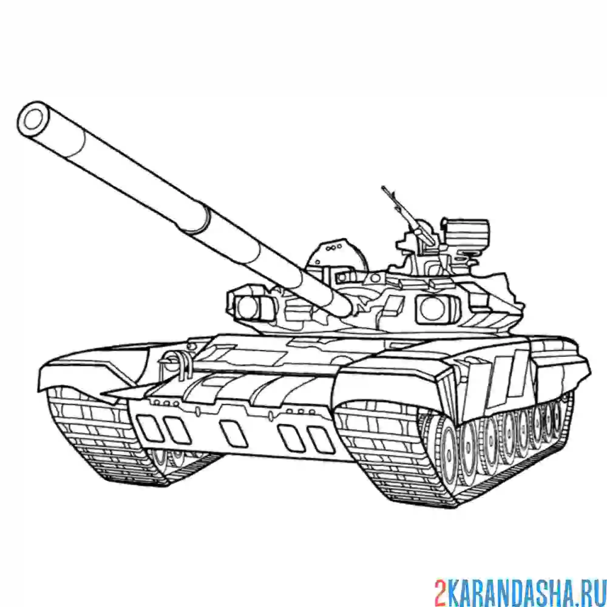 Раскраска тяжелый военный танк